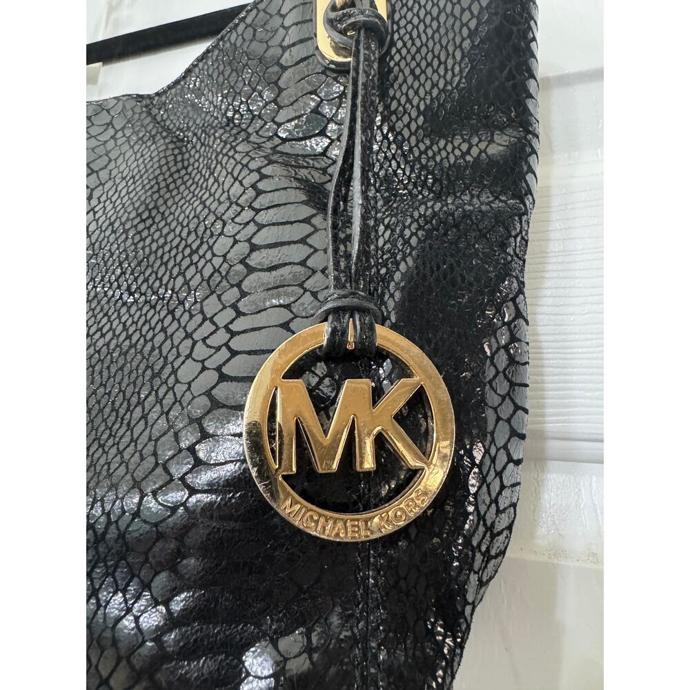Michael Kors Python Embossed Leather Medium Lilly… - image 3